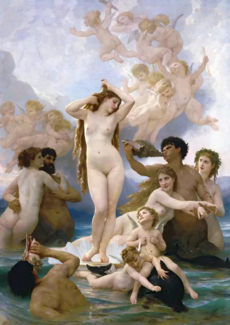 The Birth of Venus Painting by William-Adolpe Bouguereau Reproduction