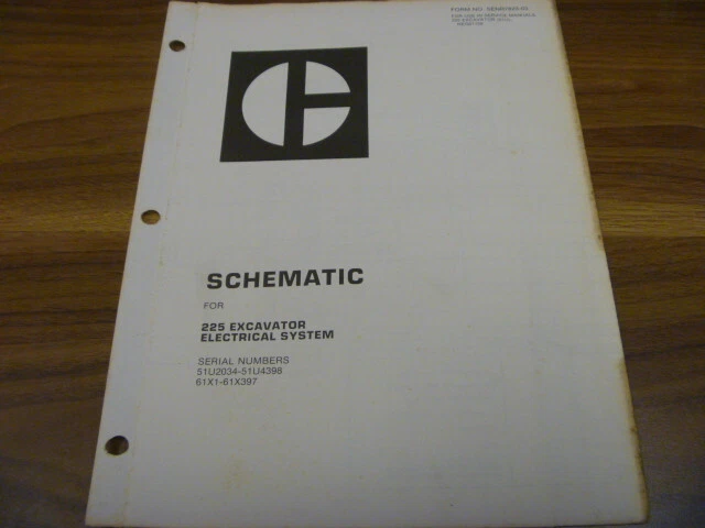 CAT CATERPILLAR 225 Excavator Electrical Wiring Diagram Schematic