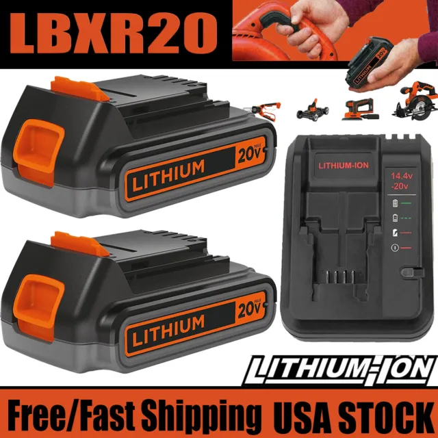 1.5Ah 2Ah 20V for Black and Decker 20 Volt MAX Lithium LBXR20 LB20 LBX20  Battery