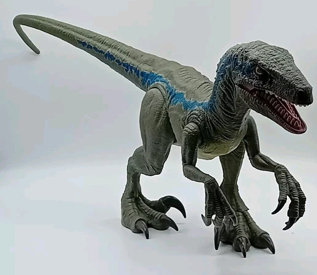 JURASSIC WORLD Dinosaur SUPER COLOSSAL Velociraptor Blue Figure 38 ...