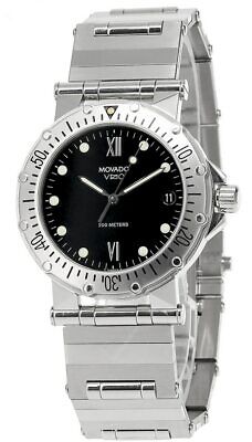 MOVADO Vizio 37MM Stainless Steel Black Dial Men's Watch 84.C2.888