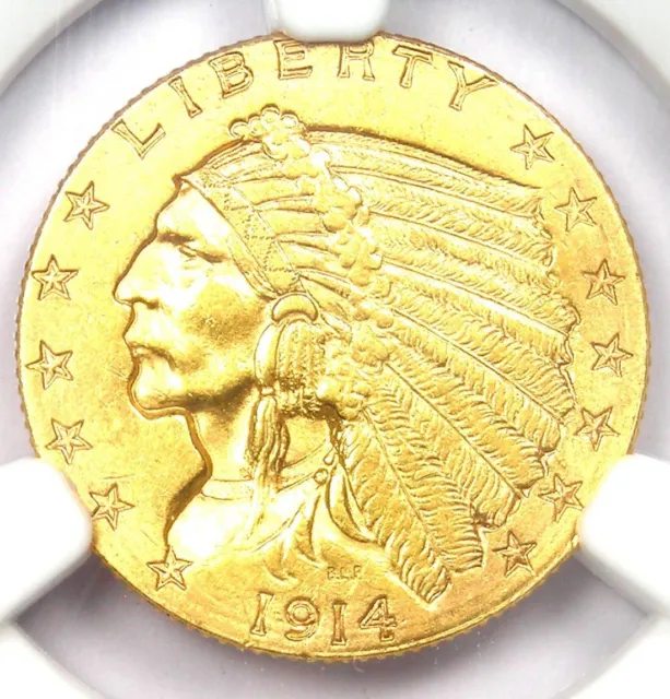 1914-D Indian Gold Quarter Eagle $2.50 Coin - NGC Uncirculated Details (UNC MS)