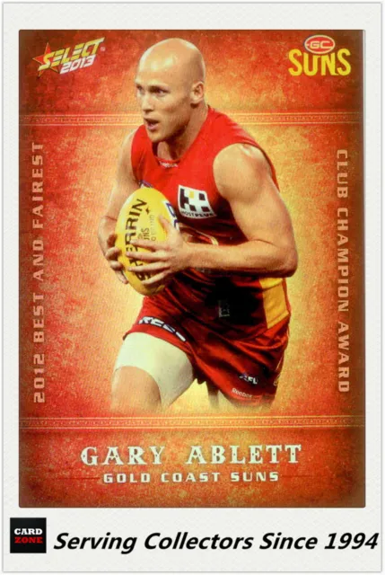 2013 AFL Champions Holochrome Best&Fairest Card BF8 Gary Ablett (Gold Coast)