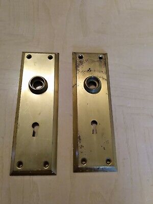 Vintage Metal Door Plates Covers Architectural Salvage Rectangular Accessory