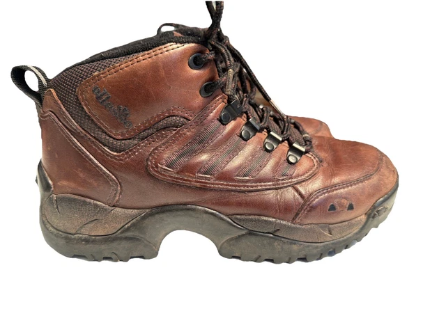 ELLESSE SCRAMBLE BROWN Leather Chunky Ankle Lace Up Boots Size 7/41/US7 ...