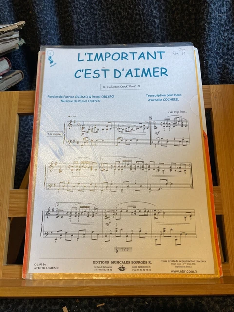 Obispo L'important c'est d'aimer partition piano Crock'music Bourges-Rouhaut