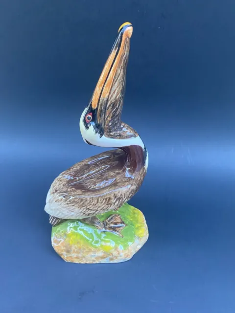 Vintage 1971 Brown  Pelican Ceramic Figurine The Townsends 10-3/8" Hand Painted