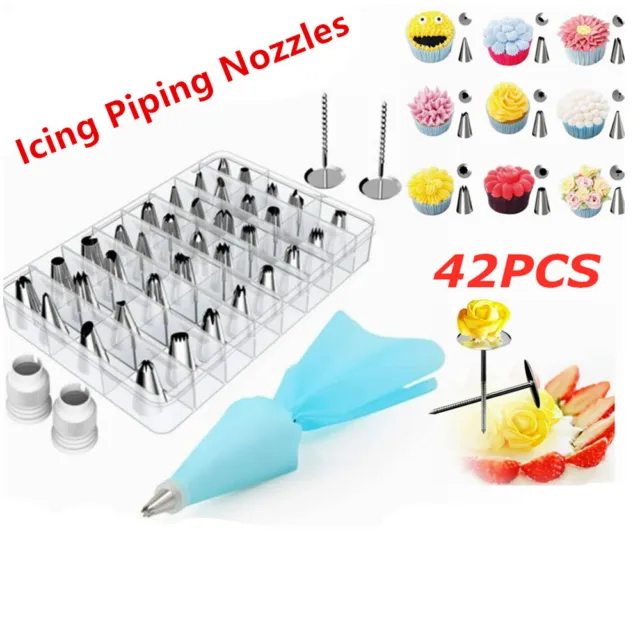 Cake Decorating Kit Set Tools Bags Piping Tips Pastry Icing Bags Nozzles  42 Pcs