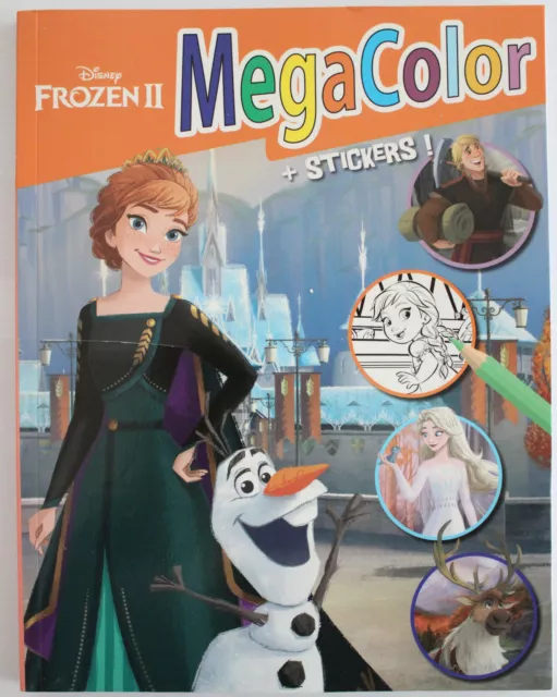 Malbuch Disney Frozen Frozen Mega Color DIN A4 mit 120 Malvorlagen + 25 Sticker