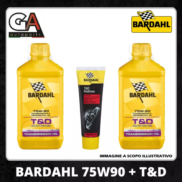 2 Lt Olio Bardahl Trasmissioni Cambio Manuale Mtf 75W90 Gl-4 + Additivo T&D