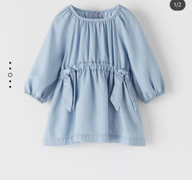 Zara Baby Girl Denim Dress 9-12m