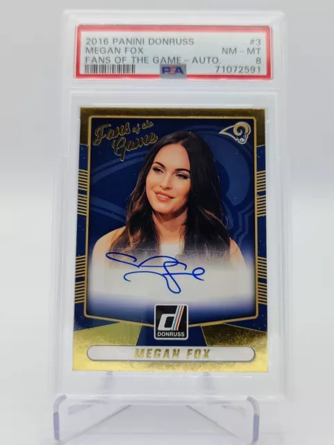 2016 PANINI DONRUSS MEGAN FOX FANS OF THE GAME AUTOGRAPH PSA 8! POP 2 - 1 Higher
