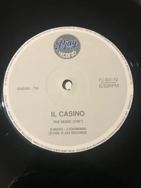 IL CASINO 🔹 Listen To The Music 🔹 Vinile 12 Mix 🔹 1992 P-JAY 3