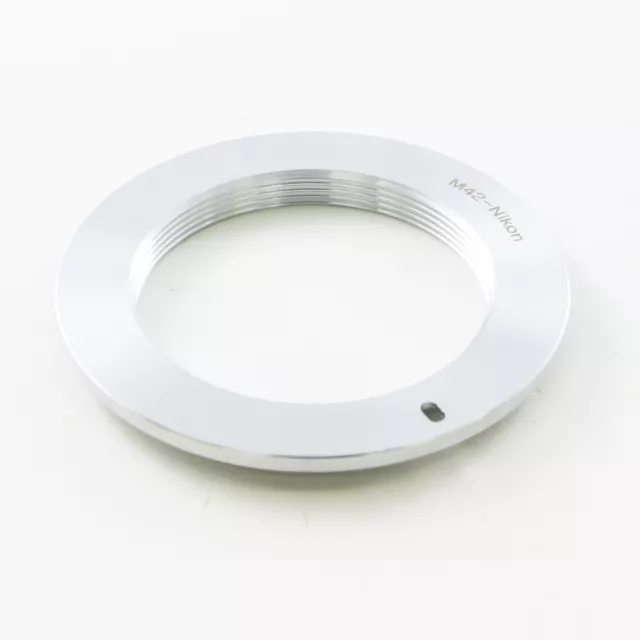 Makro M42 Schraub Objektivadapter für Nikon F Kamera Adapter Silber D4S D5 D500