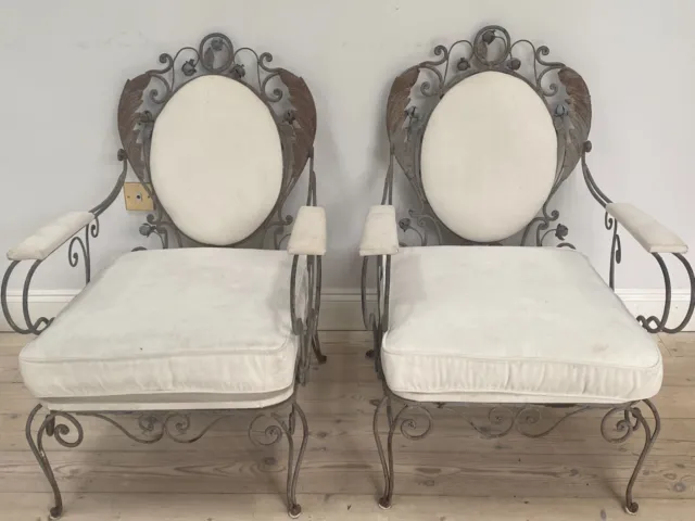 Antique French Pair of Garden Chairs