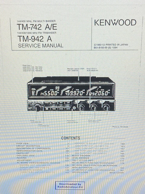 KENWOOD Service Manual | Kenwood TM-742 Etsy - (english) TM-742A