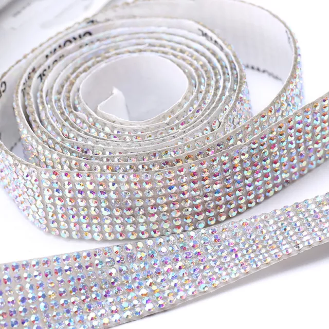 Self Adhesive Crystal Rhinestone Ribbon Trim Tape Sticker DIY Jewelry Craft AU 2