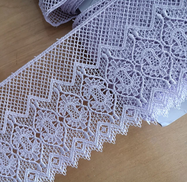 3 Yards 4" Wide Rayon Venise Vintage Victorian Floral Lace Trim Lilac s0333