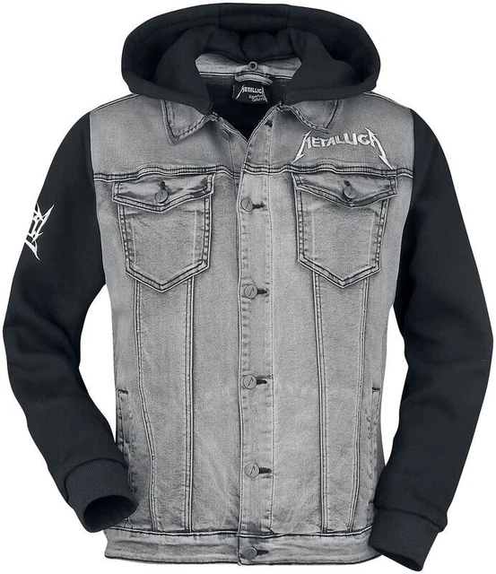 Metallica Jacket Trash Metal Band Denim Men's Gray Jean Jacket