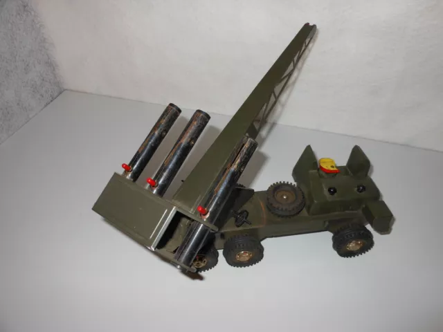 Vintage STRENCO Blech Spielzeug Militär Panzer Stalinorgel Fahrzeug Raketen 2