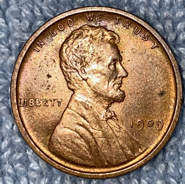 1 US Lincoln Wheat Cent Penny Roll 1909-S/1909 VDB BU+ RD (50 Coins) Old Vintage 6