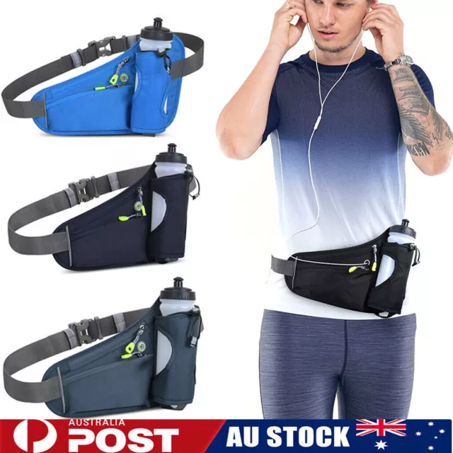 Sports Hydration Belt Bag Waist Pack Bum Bag Running Fanny Bag w/Bottle Holder