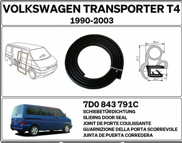 Schiebetürdichtung pour VW Transporter T4 Multivan Bord 7D0843791C