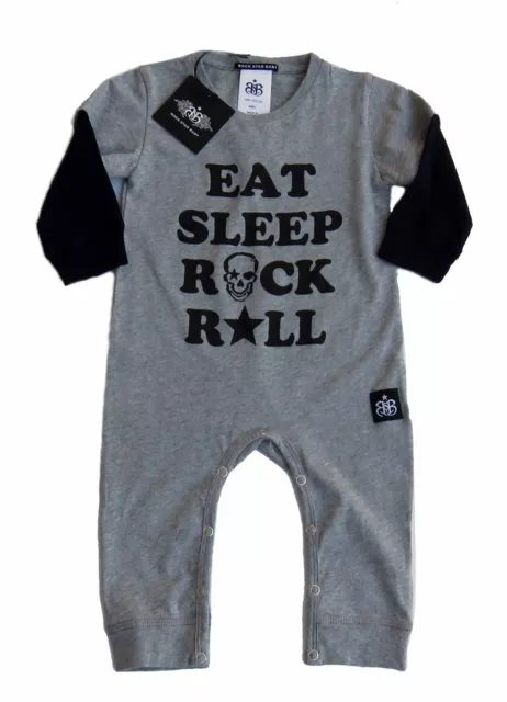 Rock Star Baby Bodysuit grau Rockabilly Bon Jovi Tico Torres 62 68 74 80 86