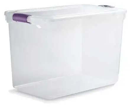 HOMZ 3420GRPRCL.08 STORAGE Tote With Latch Lid, Clear/Purple,  Polypropylene, 16 $10.05 - PicClick
