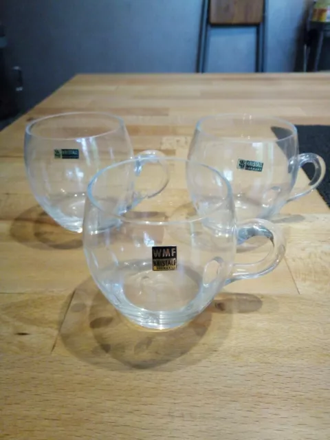 3 WMF Tassen Glas Gläser Kristall