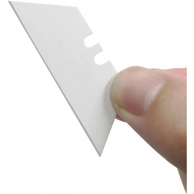 ToolTreaux Ceramic Two Notch Box Cutter Utility Knife Replacement Blades, 10pk