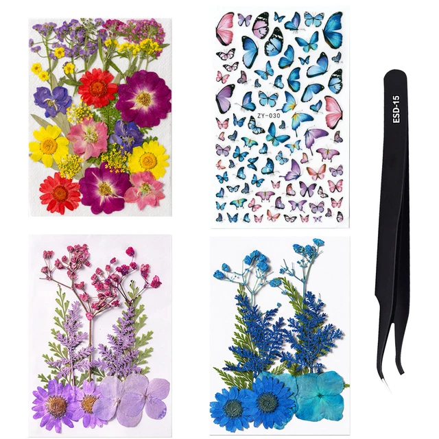 Dried Flowers Butterfly Stickers Package Suitable for Resin Phone Cases Soap FS2