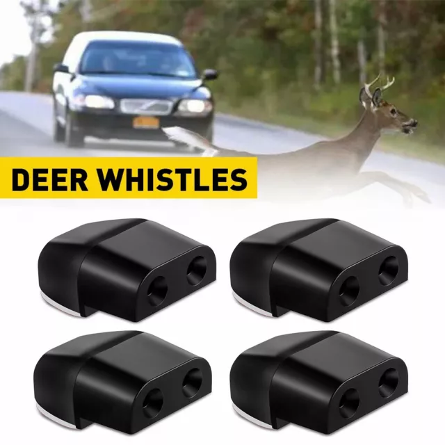 8x Alerta de silbato de automóvil Repelente de animales ciervos Alarma Dispositivo de seguridad para automóvil Negro