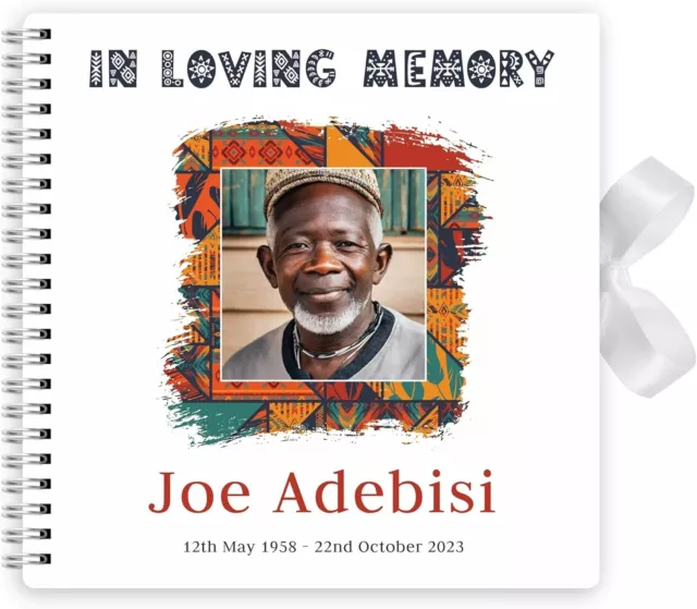 Personalised Photo Funeral Condolence Memory Book Life Memorial Classic Design