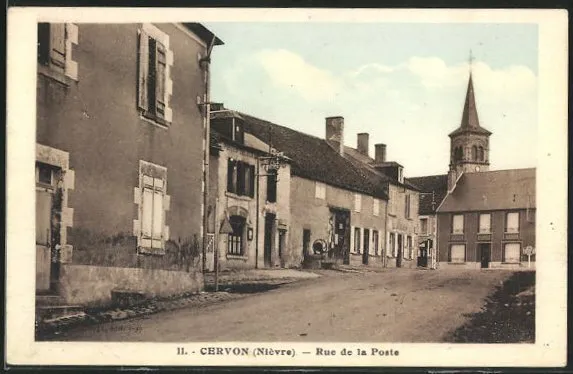 CPA Cervon, Rue de la Poste
