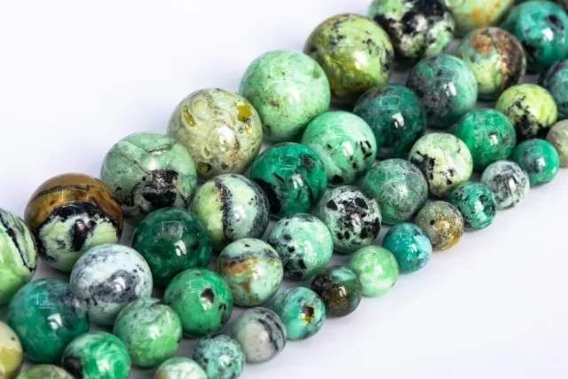 Genuine Natural Green Variscite Beads Grade AAA Round Loose Beads 4/6/8/10/12MM