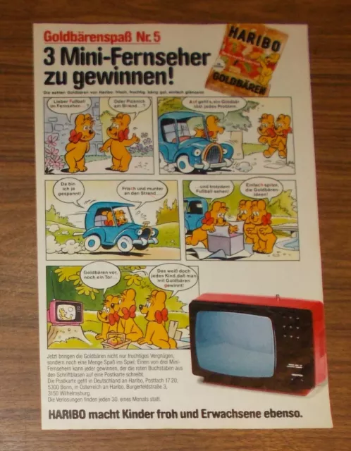 Seltene Werbung HARIBO GOLDBÄREN Goldbärenspaß #5 Comic VIDEOTON Fernseher 1983