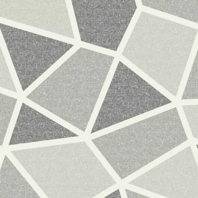 Crown Arendal Geometric Mono Wallpaper M1476  Metallic Abstract Grey (3 Rolls)