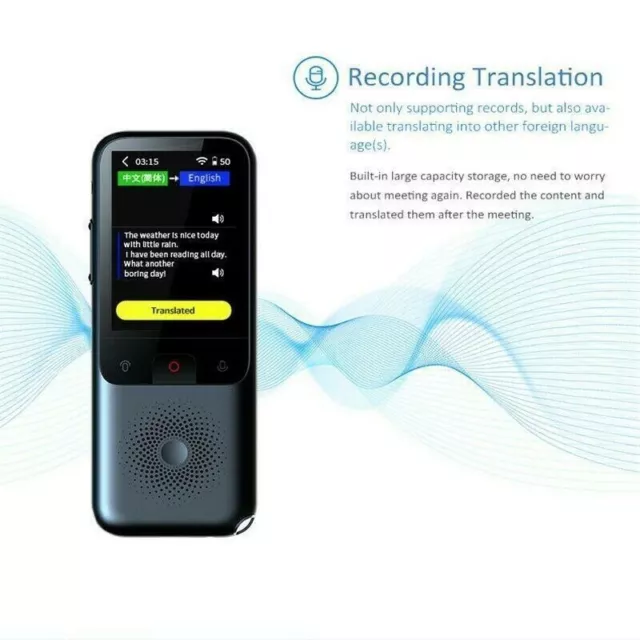 Smart Voice Translator Portable Two-Way Real Time 138+Multi-Language Translation 3