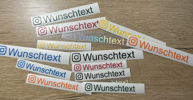 3 x Instagram Aufkleber / Sticker ( Sozial Media ) - Personalisiert -  Wunsch