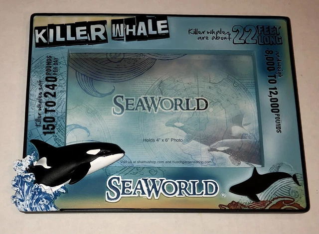 Sea World Picture Frame 3D Shamu Killer Whale Orca 4x6 Photo