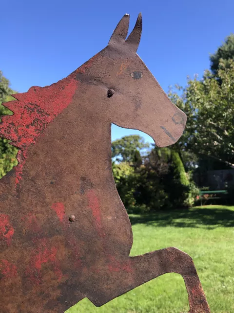 Weathervane(Am)Early20thc.SheetMetalCutout of Prancing Horse$750LocalPickup Only