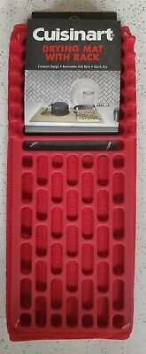 Brand New Cuisinart Dish Drying Mat With Rack Red -  16" x 18"