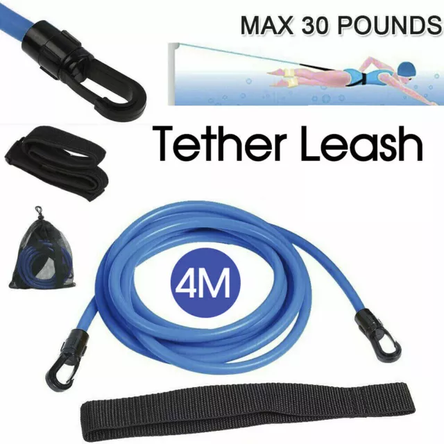 4M Swim Trainer Belt Swimming Resistance Tether Leash Pool Training Harness Aid