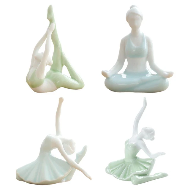 Yoga-Pose-Mädchen-Statue-Skulptur, schöne Bücherregal-Dekor-Akzente, moderne