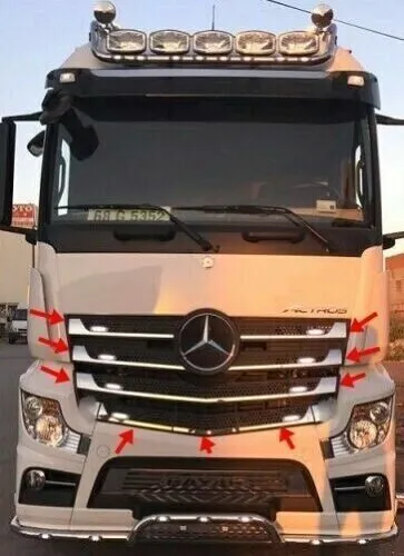 For Mercedes Actros MP4 Narrow Cabin Chrome Front Grill 9 Pcs Stainless Steel