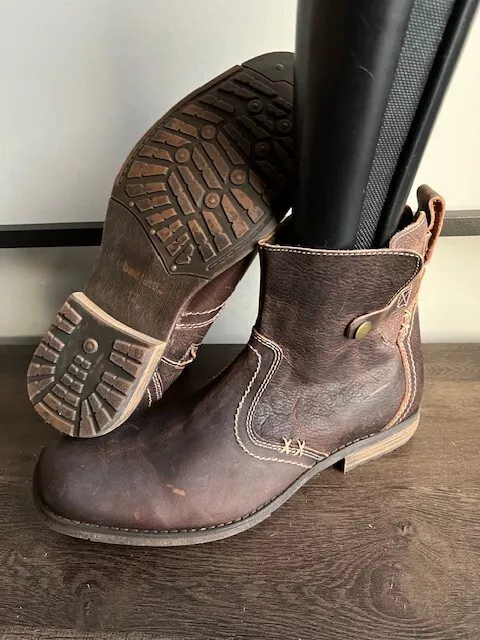 BED STU ANKLE Boots Burst Brown Leather Rustic Distressed Casual Mens Size 12 39.99 PicClick
