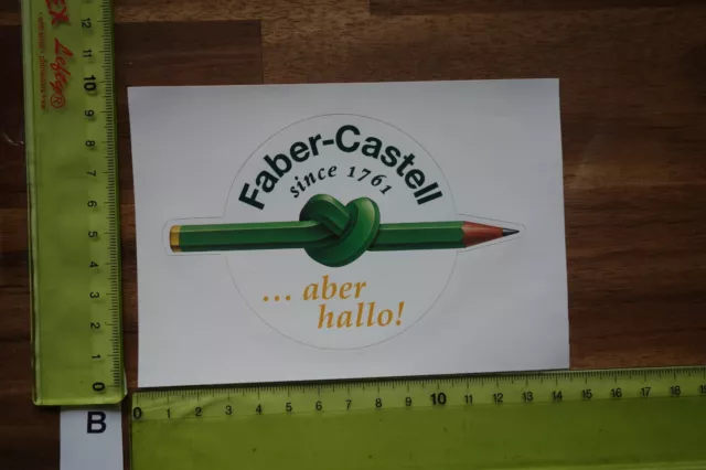 Alter Aufkleber Schule Büro Füller BuntStifte Kugelschreiber FABER-CASTELL