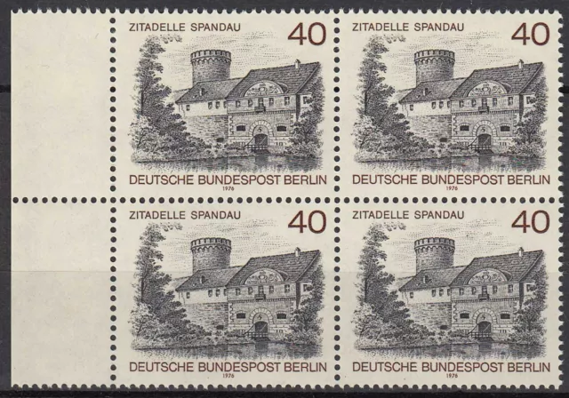 Briefmarke 1976 Berlin 530 postfrisch 4 er Block Rand links Seitenrand