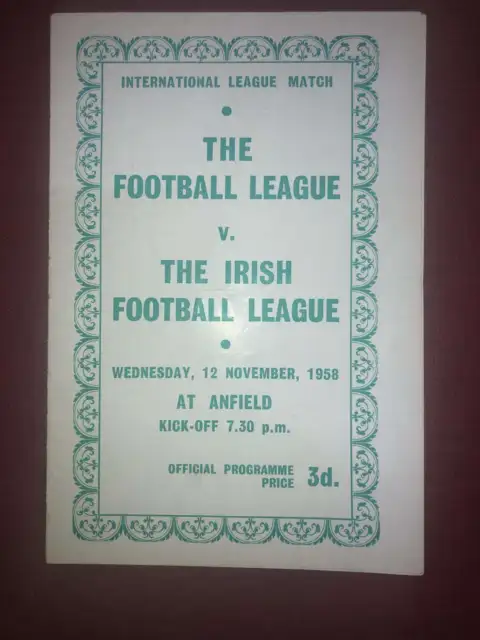 AT LIVERPOOL, 1958/1959, a football programme from the fixture versus Football L
